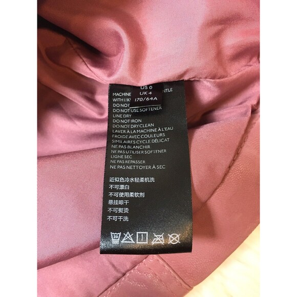 Free People Mini Skirt Pink Size 0 Faux Leather Party Night Out Casual Zip - Picture 7 of 10
